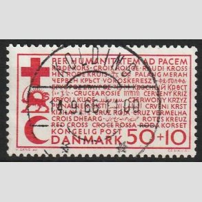 FRIM�RKER DANMARK | 1966 - AFA 441F - Dansk R�de Kors - 50 + 10 �re r�d - Lux Stemplet Kolding