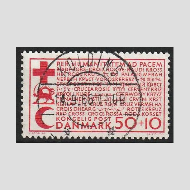 FRIM�RKER DANMARK | 1966 - AFA 441F - Dansk R�de Kors - 50 + 10 �re r�d - Lux Stemplet Kolding