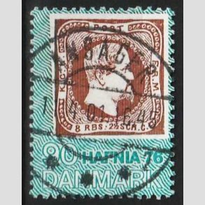 FRIM�RKER DANMARK | 1975 - AFA 582c - Hafnia 76, 90 �re bl�gr�n/brun - Pragt Stemplet Ansager