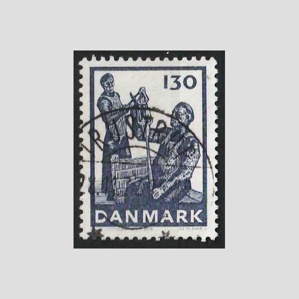 FRIM�RKER DANMARK | 1976 - AFA 629 - Dansk glasproduktion - 130 �re m�rkbl� - Pragt Stemplet