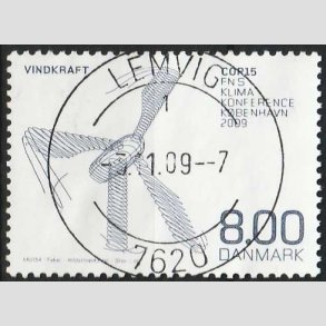 FRIM�RKER DANMARK | 2009 - AFA 1591 - COP15 - 8,00 Kr. flerfarvet - Lux Stemplet Lemvig