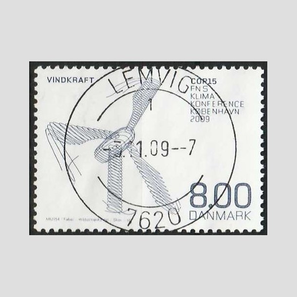 FRIM�RKER DANMARK | 2009 - AFA 1591 - COP15 - 8,00 Kr. flerfarvet - Lux Stemplet Lemvig