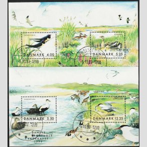 FRIM�RKER DANMARK | 1999 - AFA 1228,1231 | Danske tr�kfugle - Miniark I og II - Lux stemplet