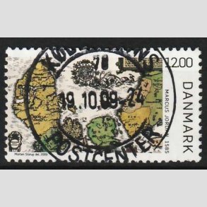 FRIM�RKER DANMARK | 2009 - AFA 1587 - Gamle Danmarkskort - 12,00 Kr. flerfarvet - Pragt Stemplet 