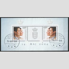 FRIM�RKER DANMARK | 2004 - AFA 1390 - Kongeligt bryllup - Kr. 9,00 Miniark - Lux Stemplet