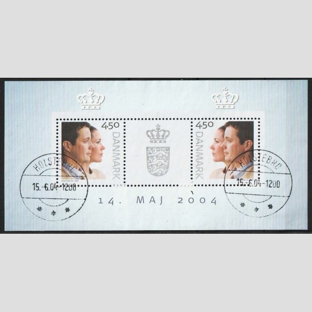 FRIM�RKER DANMARK | 2004 - AFA 1390 - Kongeligt bryllup - Kr. 9,00 Miniark - Lux Stemplet