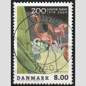 FRIM�RKER DANMARK | 2009 - AFA 1580 - Zoologisk Have - 8,00 Kr. flerfarvet - Lux Stemplet Lemvig