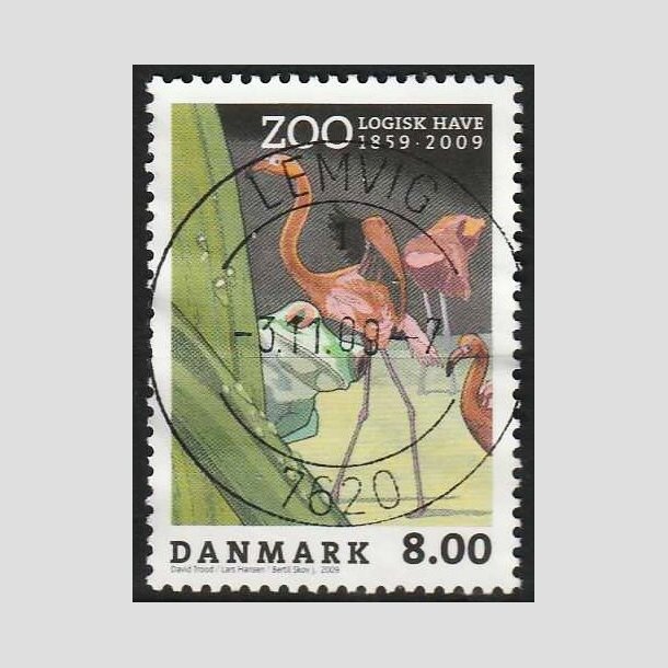 FRIM�RKER DANMARK | 2009 - AFA 1580 - Zoologisk Have - 8,00 Kr. flerfarvet - Lux Stemplet Lemvig
