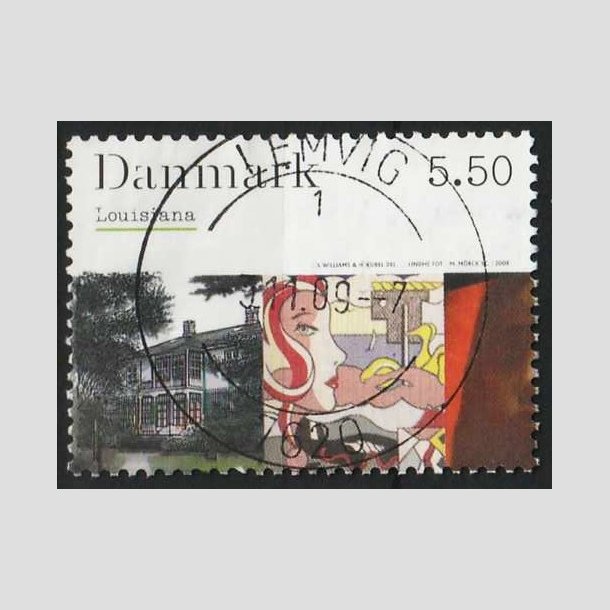 FRIM�RKER DANMARK | 2008 - AFA 1539 - Kunstmuseet Louisiana - 5,50 Kr. - Pragt Stemplet