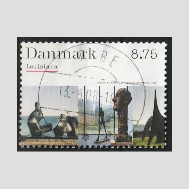FRIM�RKER DANMARK | 2008 - AFA 1541 - Kunstmuseet Louisiana - 8,75 Kr. - Pragt Stemplet Ribe