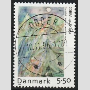 FRIM�RKER DANMARK | 2006 - AFA 1485 - Cobra-malere 9. - 5,50 Kr. Else Alfelt - Pragt Stemplet