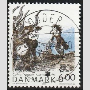 FRIM�RKER DANMARK | 2004 - AFA 1385 - Gefion - 6,00 Kr. flerfarvet - Lux Stemplet