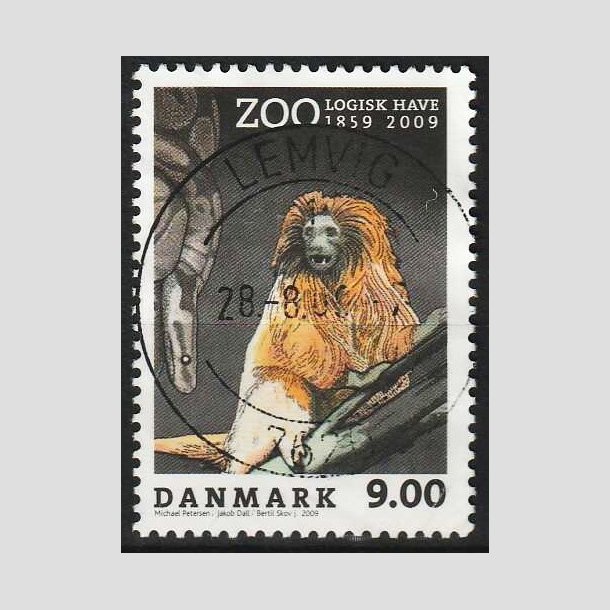 FRIM�RKER DANMARK | 2009 - AFA 1581 - Zoologisk Have - 9,00 Kr. flerfarvet - Lux Stemplet Lemvig