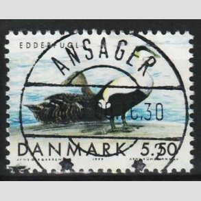 FRIM�RKER DANMARK | 1999 - AFA 1224 - Danske tr�kfugle - 5,50 Kr. Edderfugl - Pragtm�rke Ansager