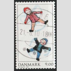 FRIM�RKER DANMARK | 2009 - AFA 1598 - Leg i sneen - 9,00 Kr. flerfarvet - Lux Stemplet Ribe