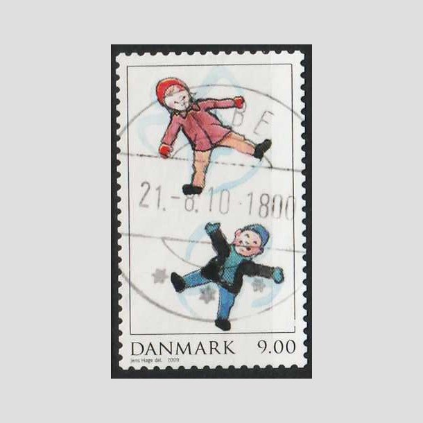 FRIM�RKER DANMARK | 2009 - AFA 1598 - Leg i sneen - 9,00 Kr. flerfarvet - Lux Stemplet Ribe