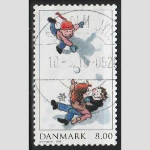 FRIM�RKER DANMARK | 2009 - AFA 1597 - Leg i sneen - 8,00 Kr. flerfarvet - Lux Stemplet Stoholm Jyll.