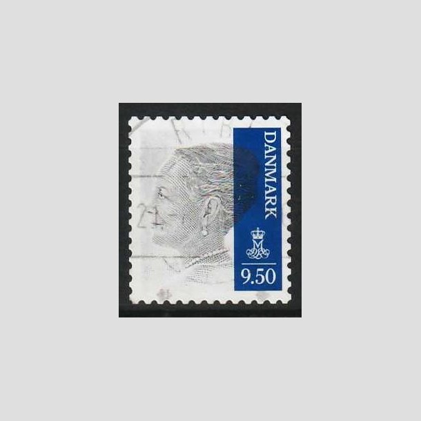 FRIMRKER DANMARK | 2010 - AFA 1609E - Dronning Margrethe II - 9,50 Kr. gr/mrkbl - Lux stemplet 