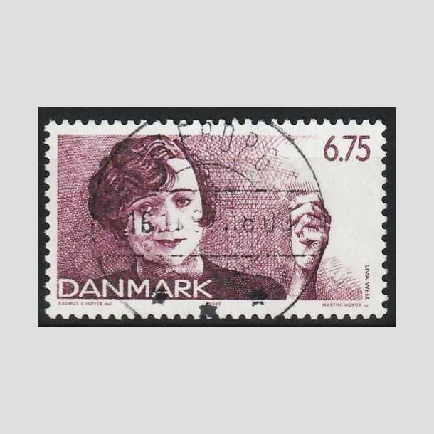 FRIM�RKER DANMARK | 1999 - AFA 1215 - Dansk revy - 6,75 Kr. lilla - Lux Stemplet Ulfborg