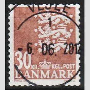 FRIMRKER DANMARK | 2010 - AFA 1612E - Lille Rigsvben - 30 Kr. brunrd - Pragt stemplet Vejle