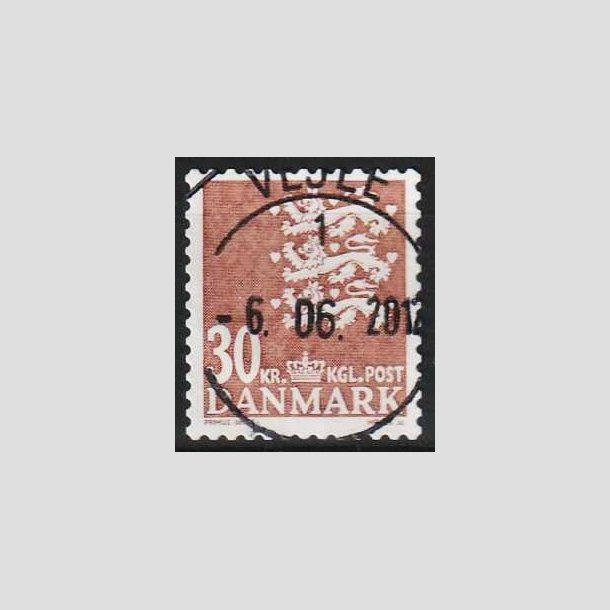 FRIMRKER DANMARK | 2010 - AFA 1612E - Lille Rigsvben - 30 Kr. brunrd - Pragt stemplet Vejle