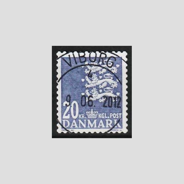 FRIMRKER DANMARK | 2007 - AFA 848aE - Lille Rigsvben - 20,00 Kr. bl - Lux Stemplet Viborg