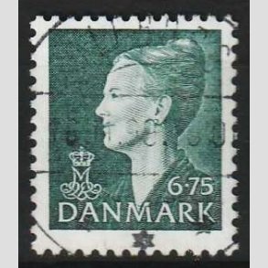 FRIMRKER DANMARK | 1999 - AFA 1203 - Dronning Margrethe II - 6,75 Kr. grn - Flot stemplet Ulfborg