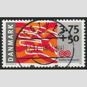 FRIMRKER DANMARK | 1998 - AFA 1186 - Krftens Bekmpelse - 3,75 Kr. + 50 re - Lux Stemplet Egtved