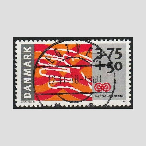 FRIM�RKER DANMARK | 1998 - AFA 1186 - Kr�ftens Bek�mpelse - 3,75 Kr. + 50 �re - Lux Stemplet Egtved