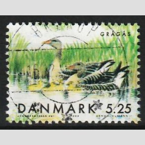 FRIM�RKER DANMARK | 1999 - AFA 1223 - Danske tr�kfugle - 5,25 Kr. gr�g�s - Pragt Stemplet