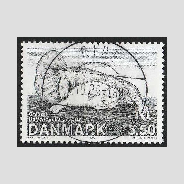 FRIM�RKER DANMARK | 2005 - AFA 1452 - S�ler i Danmark - 5,50 Kr. gr�s�l - Pragt Stemplet Ribe