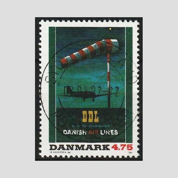 FRIM�RKER DANMARK | 1991 - AFA 1001 - Dansk Plakatkunst - 4,75 Kr. flerfarvet - Pragt Stemplet
