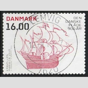 FRIMRKER DANMARK | 2010 - AFA 1624E - Danske flde 500 r - 16,00 Kr. - Pragt Stemplet Lemvig 