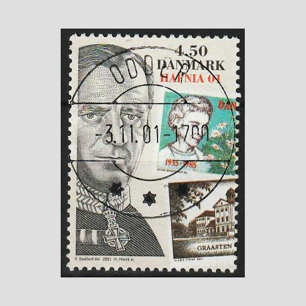 FRIM�RKER DANMARK | 2001 - AFA 1295 - HAFNIA 01 UDSTILLING - 4,50 Kr.- Pragt Stemplet Odder