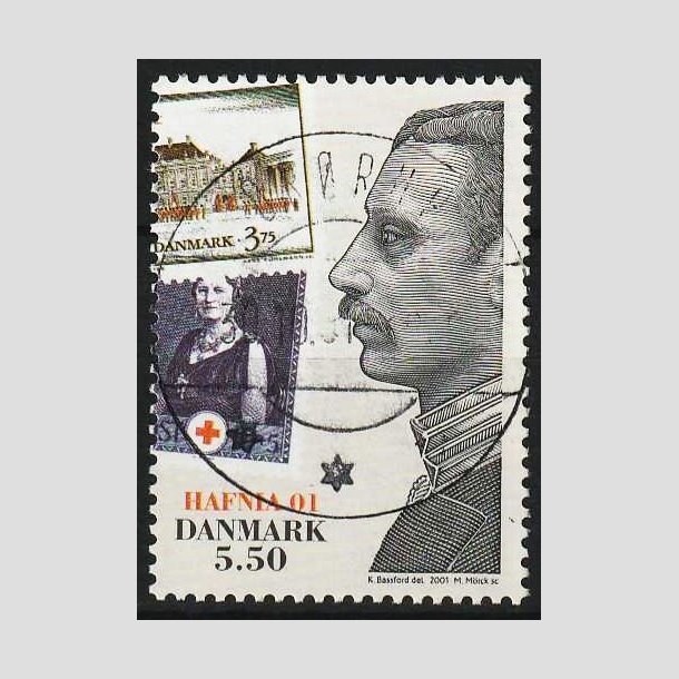 FRIM�RKER DANMARK | 2001 - AFA 1296 - HAFNIA 01 UDSTILLING - 5,50 Kr. - Pragt Stemplet Br�rup
