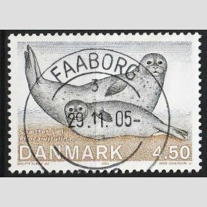 FRIM�RKER DANMARK | 2005 - AFA 1451 - S�ler i Danmark - 4,50 Kr. sp�ttet s�l - Pragt Stemplet