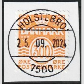 FRIM�RKER DANMARK | 2010 - AFA 1610E - B�lgelinie - 300 �re gulorange p� klip - Pragt Stemplet