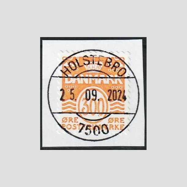 FRIM�RKER DANMARK | 2010 - AFA 1610E - B�lgelinie - 300 �re gulorange p� klip - Pragt Stemplet