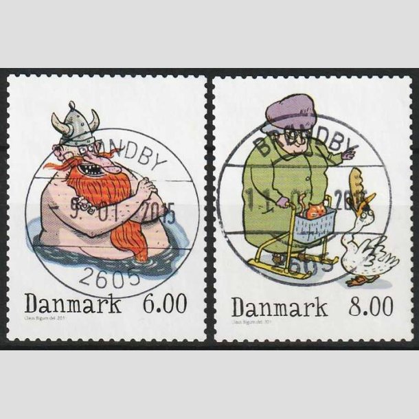 FRIM�RKER DANMARK | 2011 - AFA 1682+83 - Vintereventyr - 6,00 + 8,00 Kr. flerfarvet - Pragt Stemplet