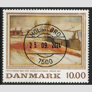 FRIMRKER DANMARK | 1988 - AFA 922 - Fritz Syberg - 10,00 Kr. flerfarvet - Pragt Stemplet 