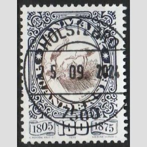 FRIM�RKER DANMARK | 1975 - AFA 596 - H.C. Andersen - 130 �re bl�/brun - Lux Stemplet 