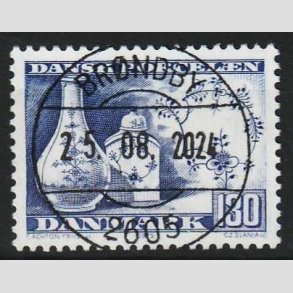 FRIM�RKER DANMARK | 1975 - AFA 590 - Dansk porcel�n - 130 �re bl� - Pragt Stemplet