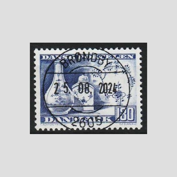 FRIM�RKER DANMARK | 1975 - AFA 590 - Dansk porcel�n - 130 �re bl� - Pragt Stemplet