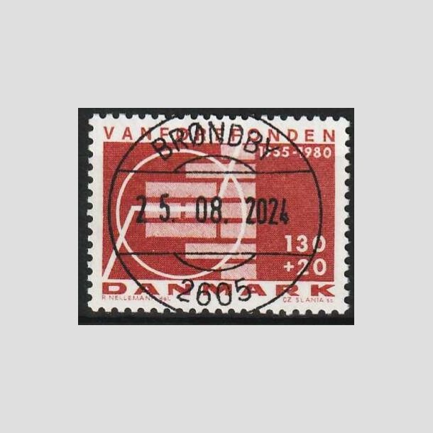 FRIMRKER DANMARK | 1980 - AFA 694 - Vanfrefonden 25 r. - 1,30 Kr. + 20 re - Lux Stemplet