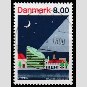 FRIM�RKER DANMARK | 2009 - AFA 1577 - Astronomi - 8,00 Kr. flerfarvet - Pragt Stemplet Ribe