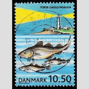 FRIM�RKER DANMARK | 2002 - AFA 1327 - ICES 100 �r - 10,50 Kr. flerfarvet - Pragt Stemplet