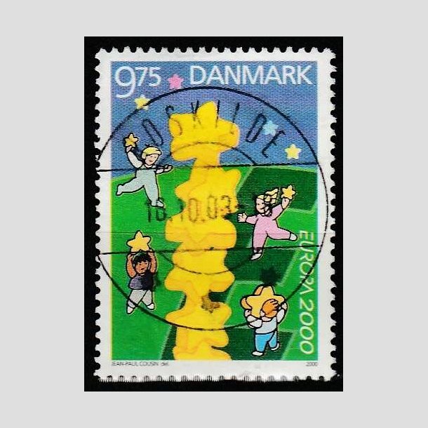 FRIM�RKER DANMARK | 2000 - AFA 1256 - Europam�rke - 9,75 Kr. flerfarvet - Pragt Stemplet Roskilde