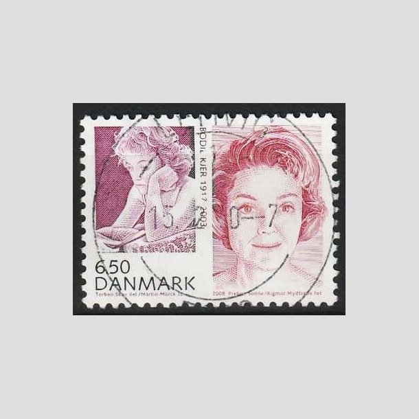 FRIM�RKER DANMARK | 2008 - AFA 1552 - Store danskere 2. - 6,50 Kr. Bodil Kjer - Pragt Stemplet 