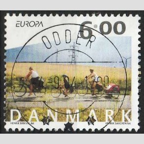 FRIM�RKER DANMARK | 2004 - AFA 1396 - Cykel og sejlerferie - 6,00 Kr. flerfarvet - Lux Stemplet