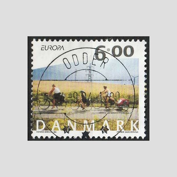 FRIM�RKER DANMARK | 2004 - AFA 1396 - Cykel og sejlerferie - 6,00 Kr. flerfarvet - Lux Stemplet